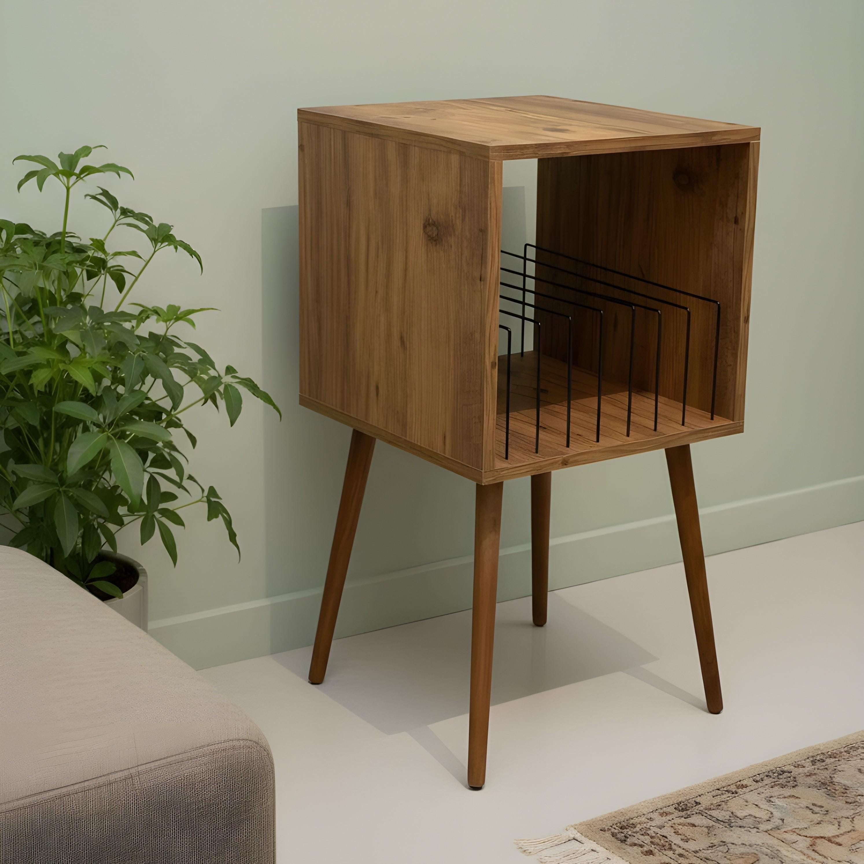 Vinyl storage unit, custom LP stand, retro Turntable cabinet