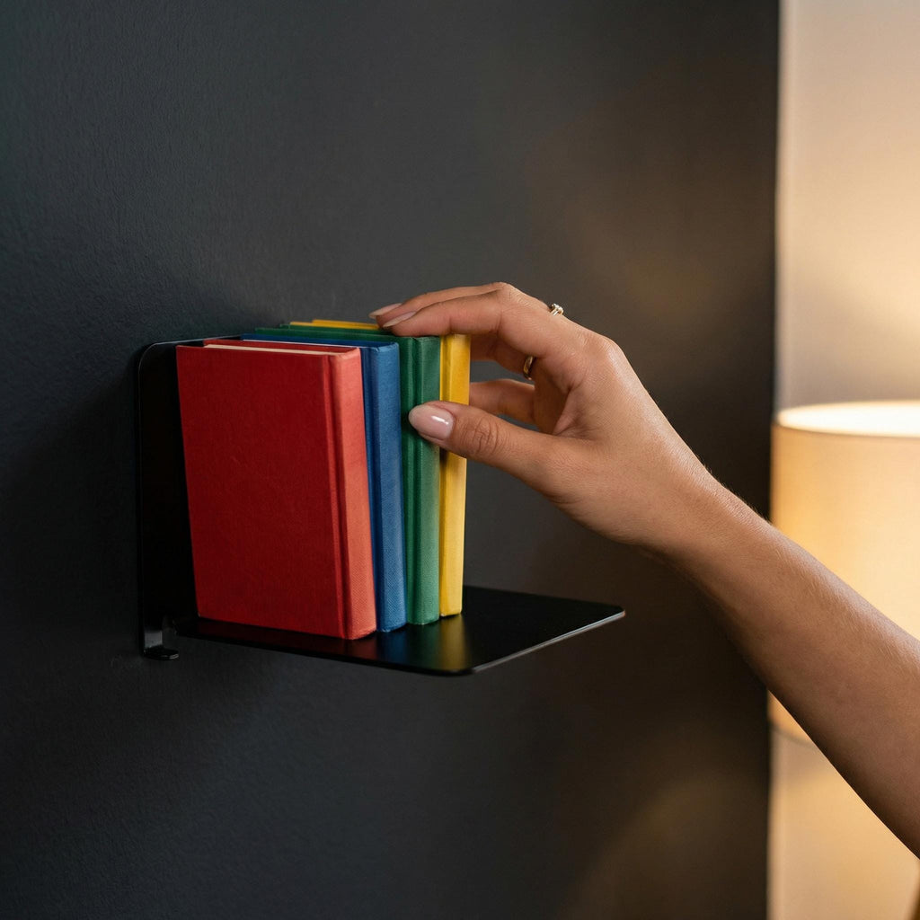 Minimalist Invisible Bookshelf | Modern Metal Wall Shelf