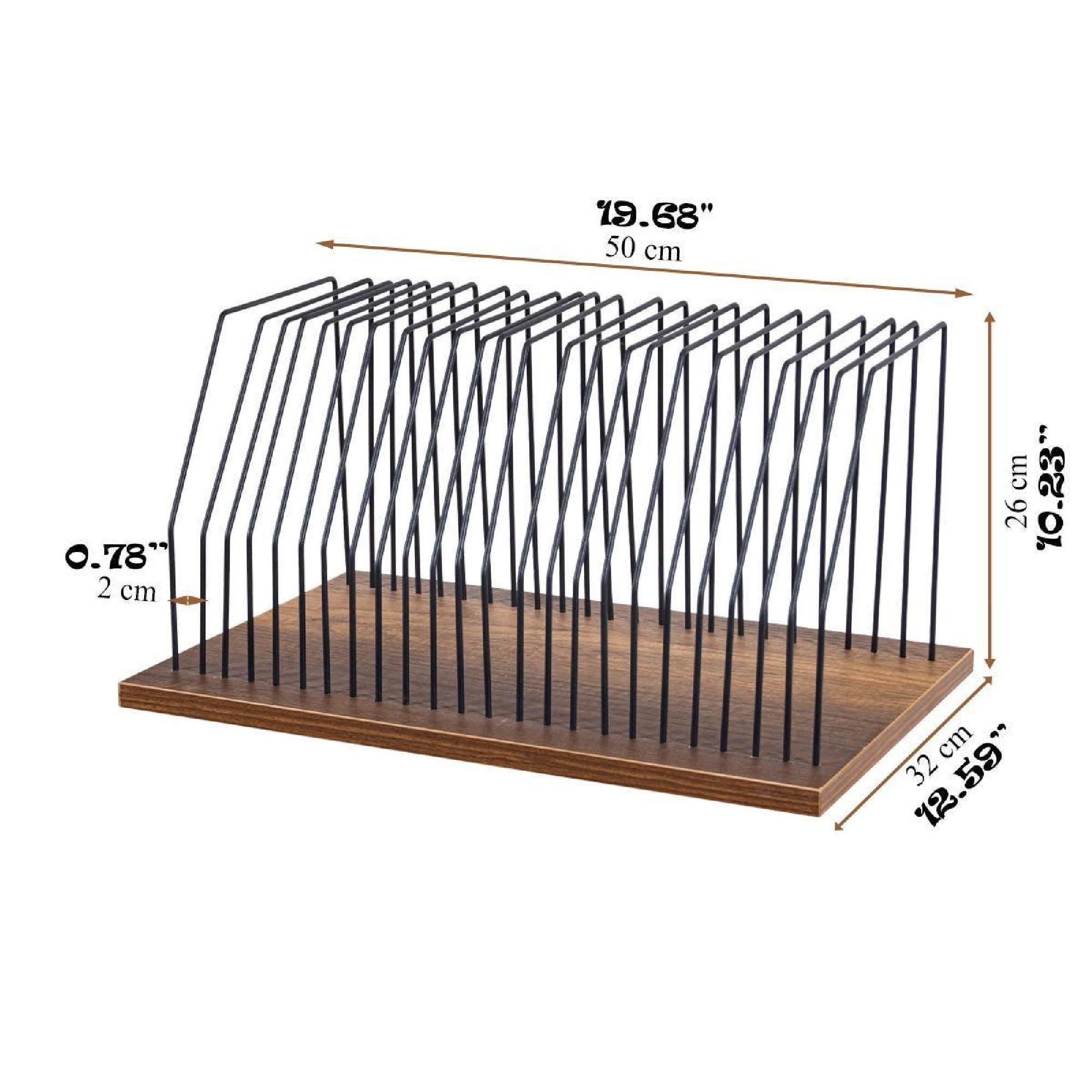 Stylish Record Rack, Powder Coated Rack, Metal Tabletop Organizer