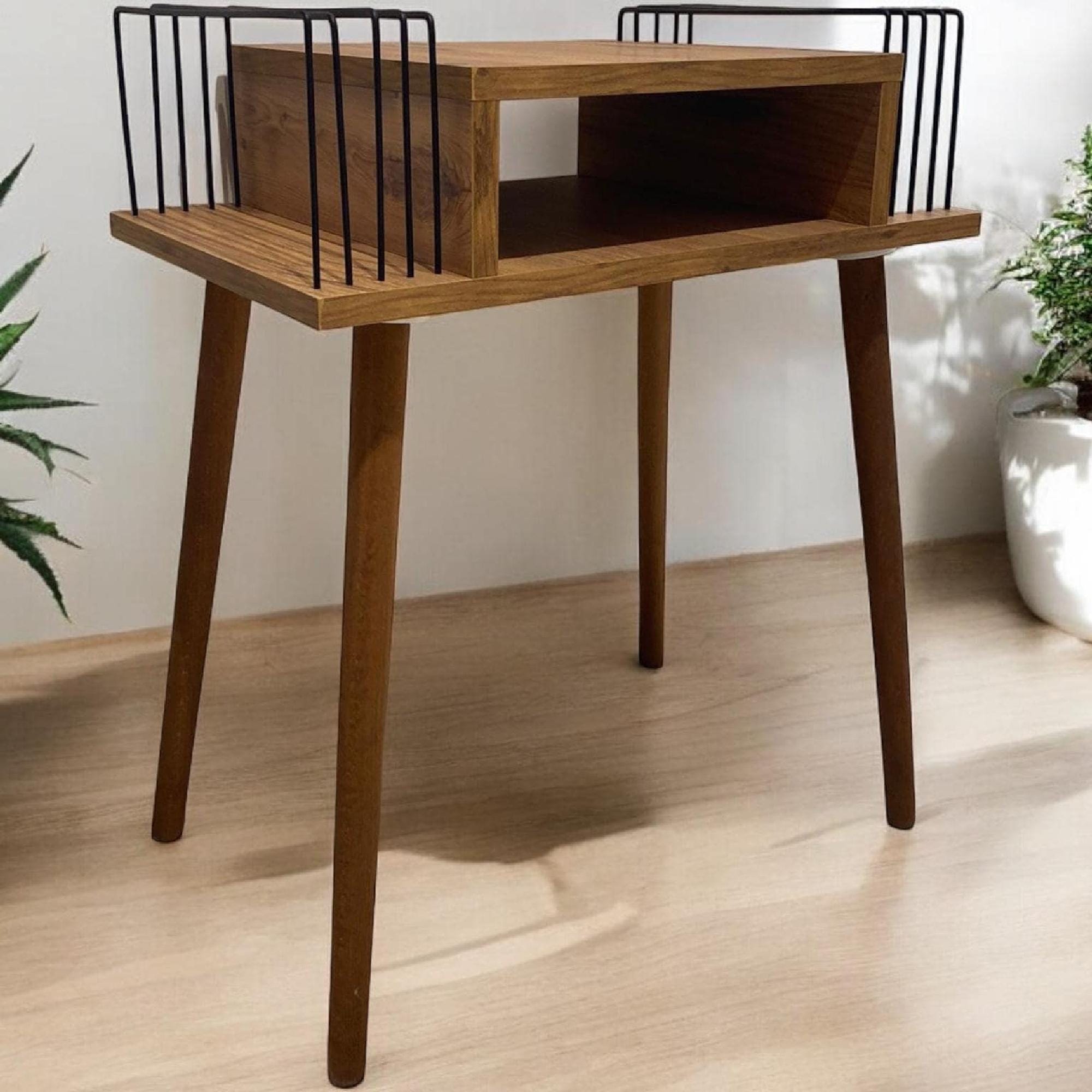 Mid Century Record Player Stand: Baroque Wood Vinyl Holder, lp storage stand