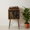 Mid-Century Modern Vinyl Record Stand, LP Turntable Furniture, Retro Record Player Table, Music Lover Gift.