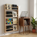 Birch Record Shelf, Slim Wall Bookshelf, Nursery Book Ledge, Minimalist Birch Wood