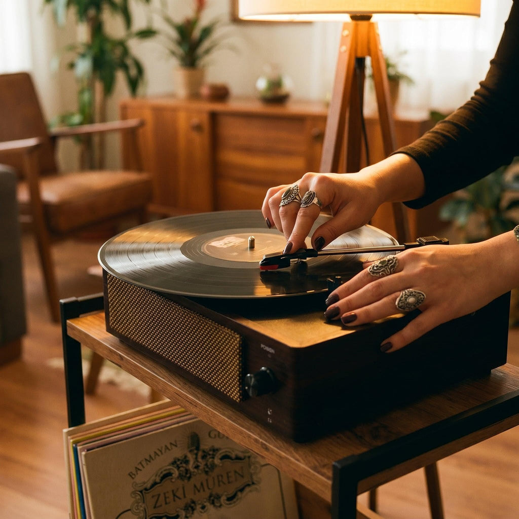 Record player rack, Turntable Stand, Compact album storage unit