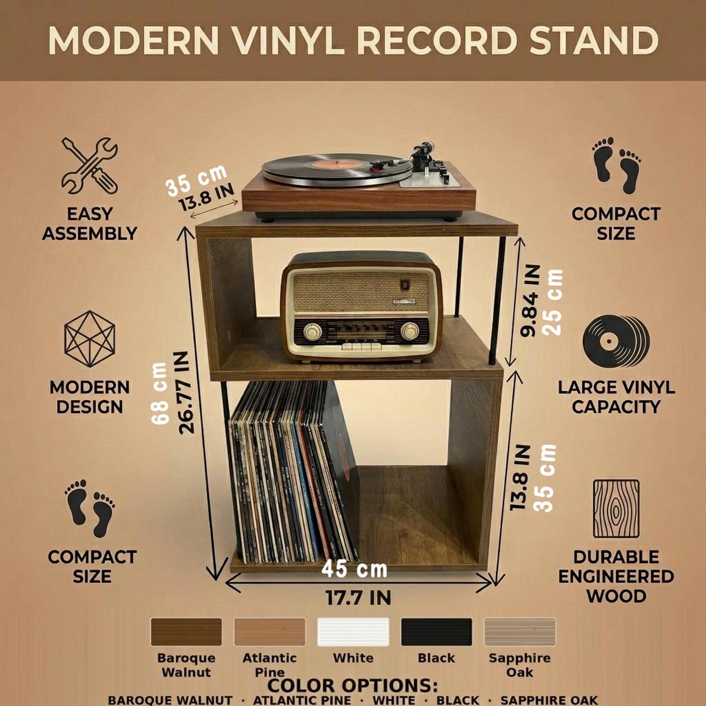 Handmade Record Player Stand | Vinyl Storage Cabinet, Turntable Table, LP Record Shelf, Mid Century Music Furniture.
