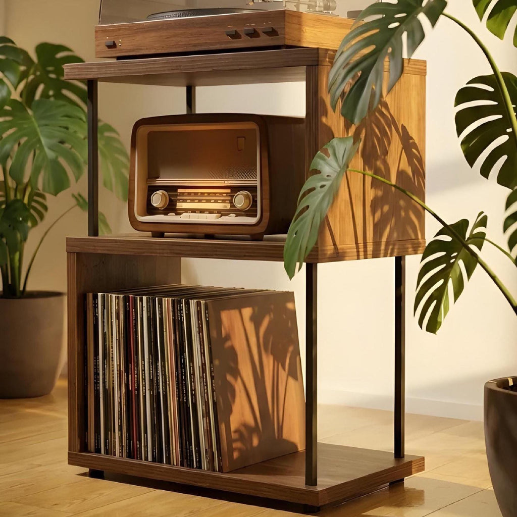 Handmade Record Player Stand | Vinyl Storage Cabinet, Turntable Table, LP Record Shelf, Mid Century Music Furniture.