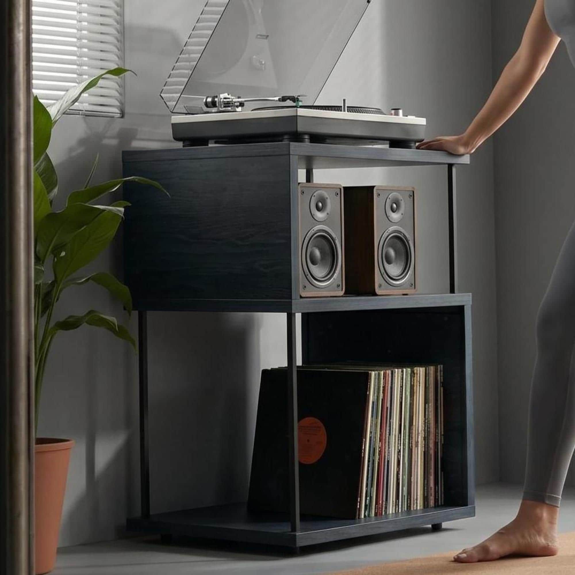 Handmade Record Player Stand | Vinyl Storage Cabinet, Turntable Table, LP Record Shelf, Mid Century Music Furniture.