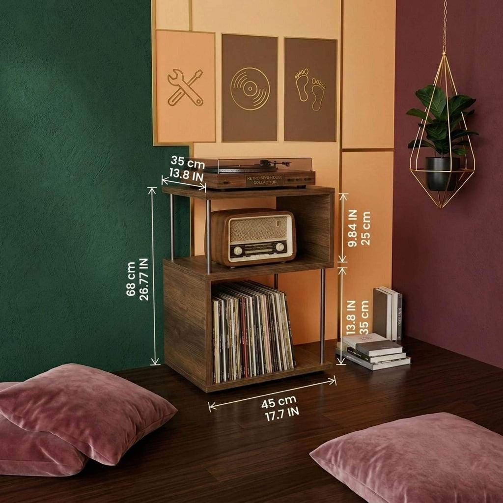 Handmade Record Player Stand | Vinyl Storage Cabinet, Turntable Table, LP Record Shelf, Mid Century Music Furniture.